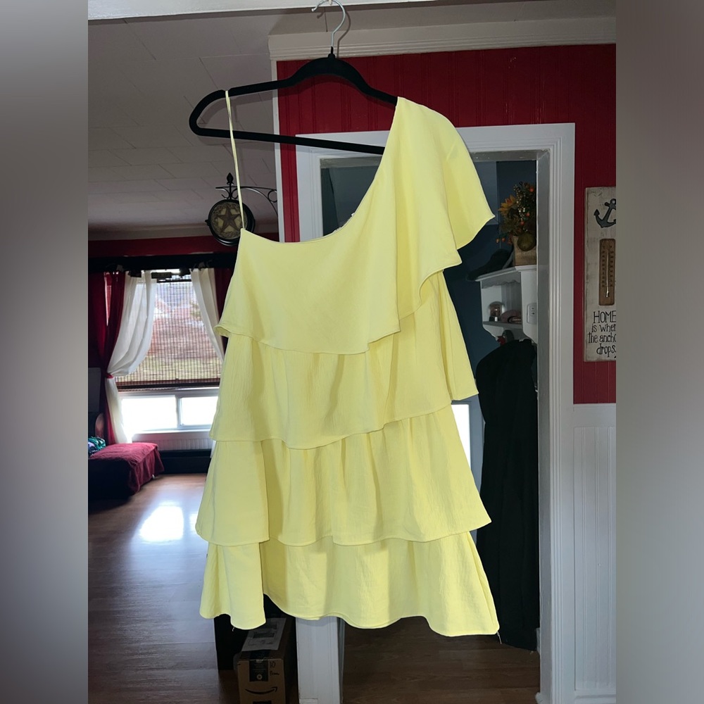 Zara Yellow Layered Dress